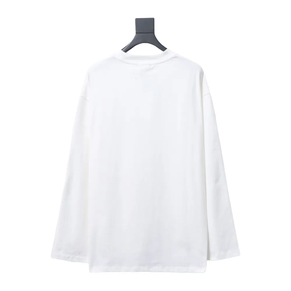 We11 Done Classic Love Barrage Letters 3D Printed Couple Long Sleeve T-shirt White