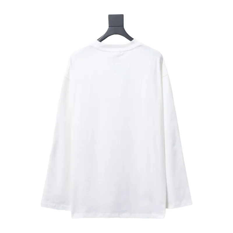 We11 Done Classic Love Barrage Letters 3D Printed Couple Long Sleeve T-shirt White