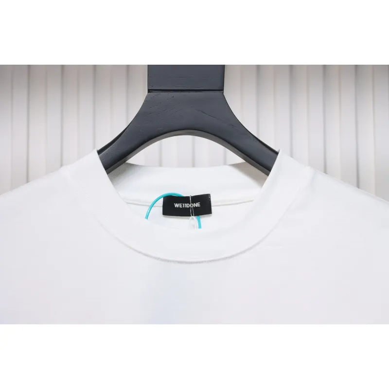 We11 Done Classic Love Barrage Letters 3D Printed Couple Long Sleeve T-shirt White