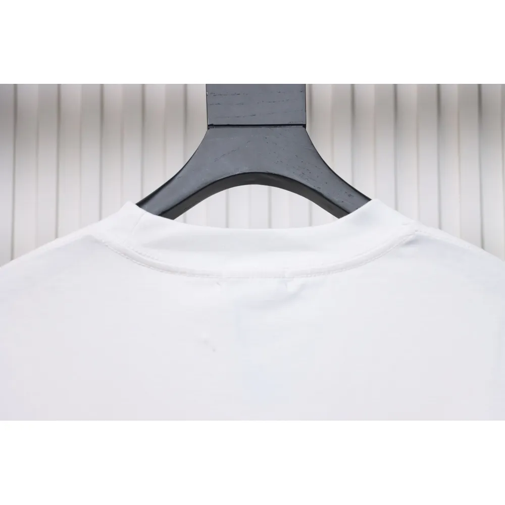 We11 Done Classic Love Barrage Letters 3D Printed Couple Long Sleeve T-shirt White