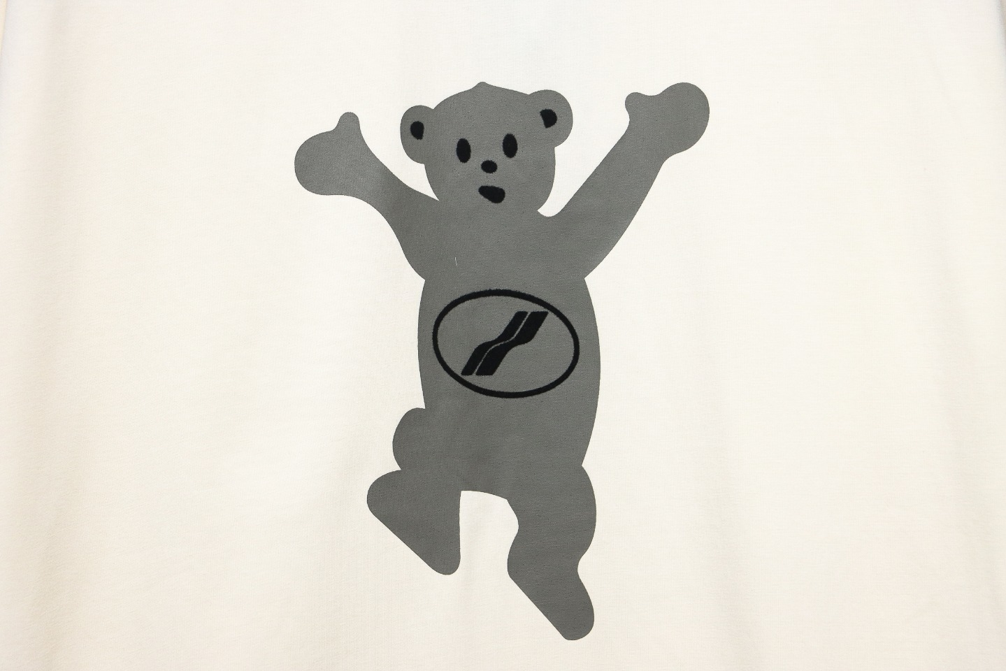 We11 Done Double-Sided Cute Bear Print Couple Long Sleeves Beige