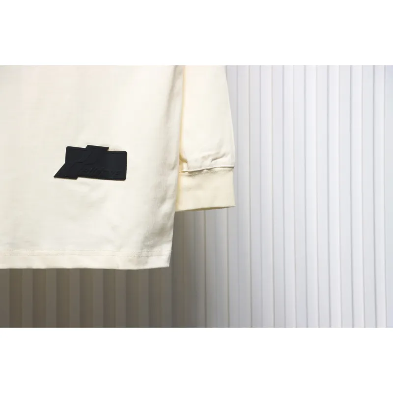 We11 Done Double-Sided Cute Bear Print Couple Long Sleeves Beige