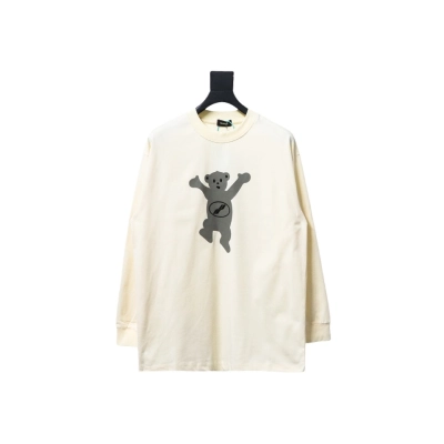 We11 Done Double-Sided Cute Bear Print Couple Long Sleeves Beige 01