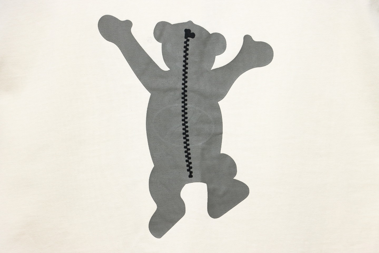 We11 Done Double-Sided Cute Bear Print Couple Long Sleeves Beige