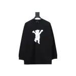We11 Done Double-Sided Cute Bear Print Couple Long Sleeves Black