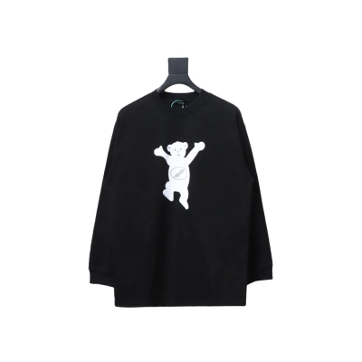 We11 Done Double-Sided Cute Bear Print Couple Long Sleeves Black 01