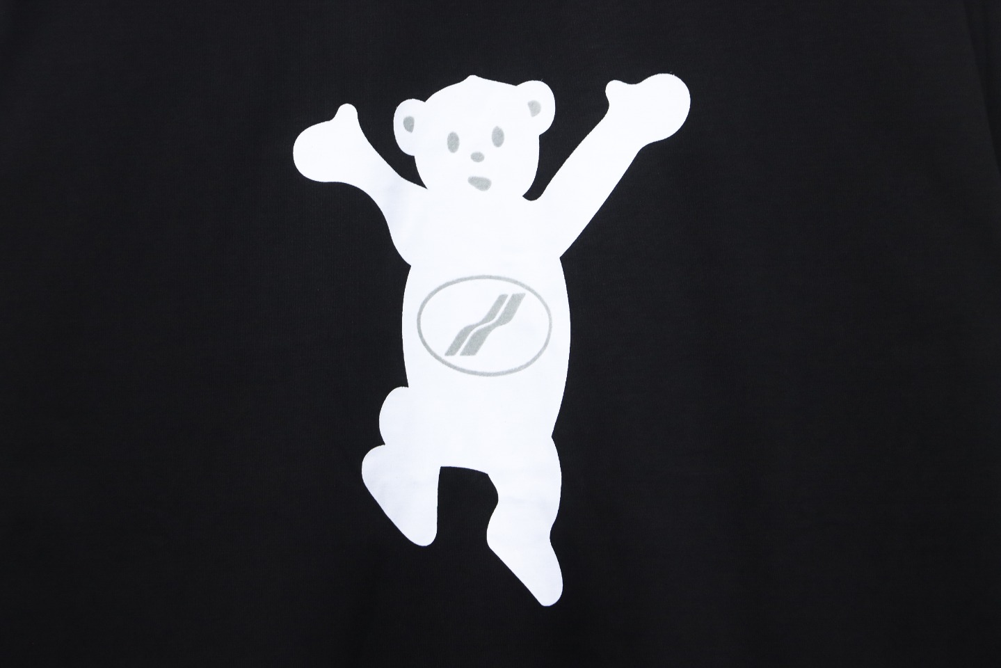 We11 Done Double-Sided Cute Bear Print Couple Long Sleeves Black