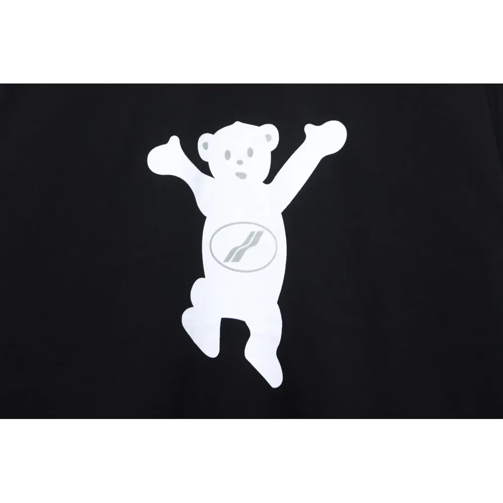 We11 Done Double-Sided Cute Bear Print Couple Long Sleeves Black