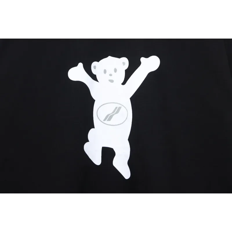 We11 Done Double-Sided Cute Bear Print Couple Long Sleeves Black