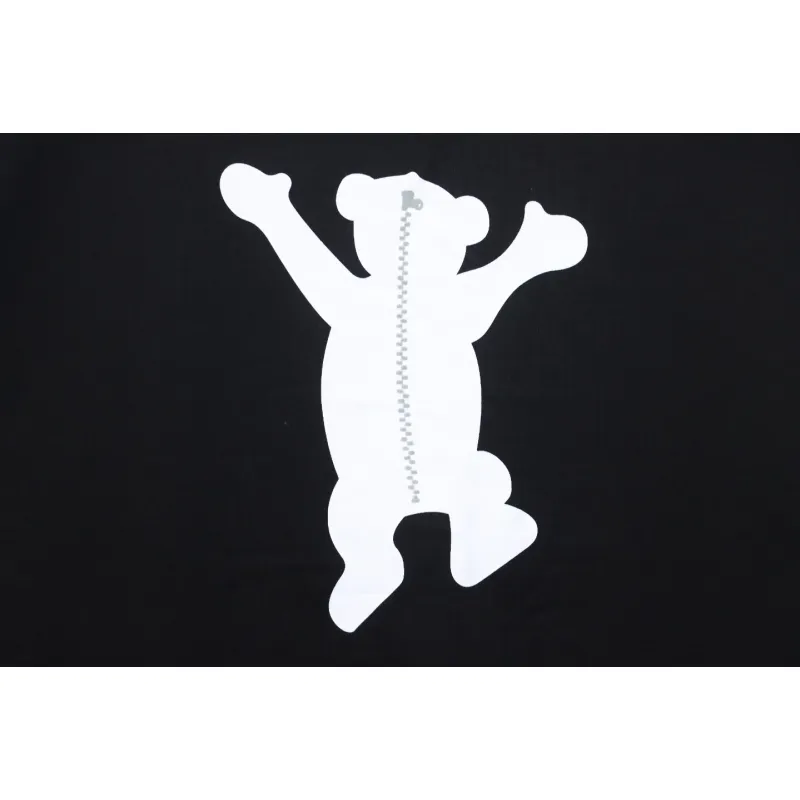 We11 Done Double-Sided Cute Bear Print Couple Long Sleeves Black