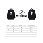 We11 Done Double-Sided Cute Bear Print Couple Long Sleeves Black