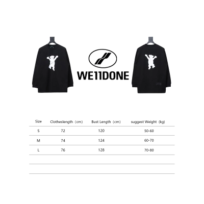 We11 Done Double-Sided Cute Bear Print Couple Long Sleeves Black 02