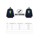 We11 Done Double-Sided Cute Bear Print Couple Long Sleeves Blue