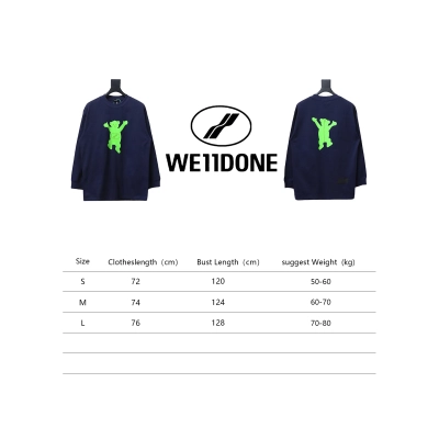 We11 Done Double-Sided Cute Bear Print Couple Long Sleeves Blue 02