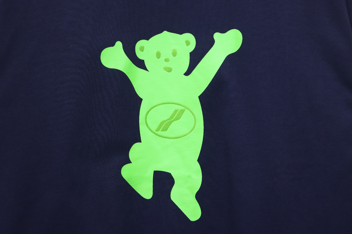 We11 Done Double-Sided Cute Bear Print Couple Long Sleeves Blue