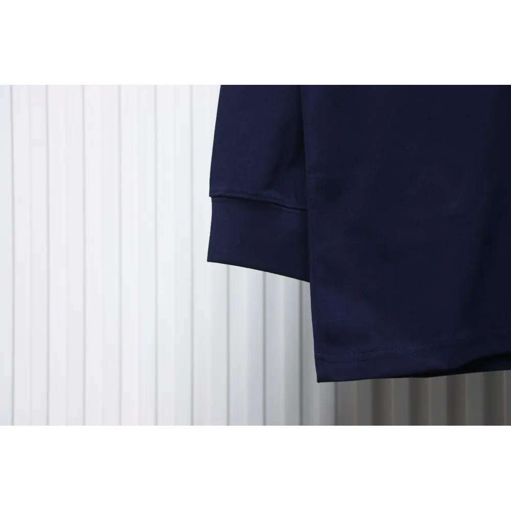 We11 Done Double-Sided Cute Bear Print Couple Long Sleeves Blue