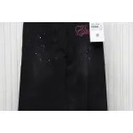We11 Done Heart Letter Embroidered Ripped Nostalgic Washed Denim Wide Leg Pants