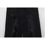 We11 Done Heart Letter Embroidered Ripped Nostalgic Washed Denim Wide Leg Pants