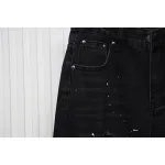 We11 Done Heart Letter Embroidered Ripped Nostalgic Washed Denim Wide Leg Pants