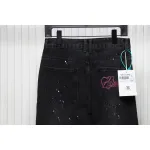 We11 Done Heart Letter Embroidered Ripped Nostalgic Washed Denim Wide Leg Pants