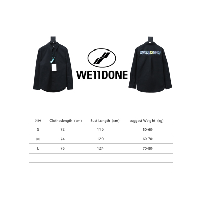 We11 Done New 24SS Back Colorful Graffiti Letters Printed Long Sleeve Shirt Black 02