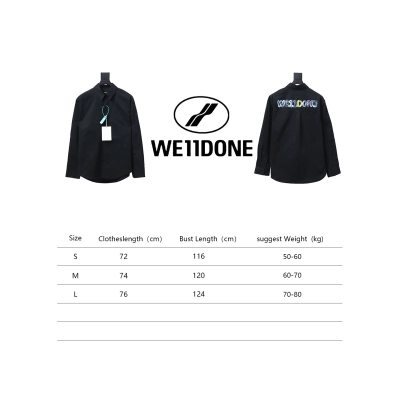 We11 Done New 24SS Back Colorful Graffiti Letters Printed Long Sleeve Shirt Black 02