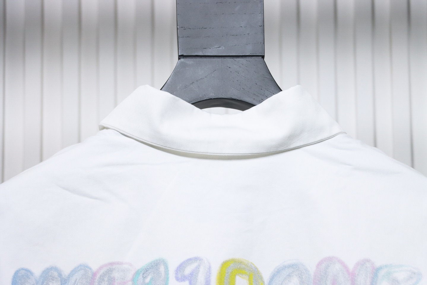 We11 Done New 24SS Back Colorful Graffiti Letters Printed Long Sleeve Shirt White