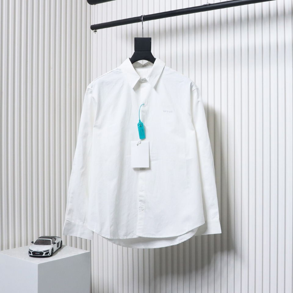 We11 Done New 24SS Back Colorful Graffiti Letters Printed Long Sleeve Shirt White