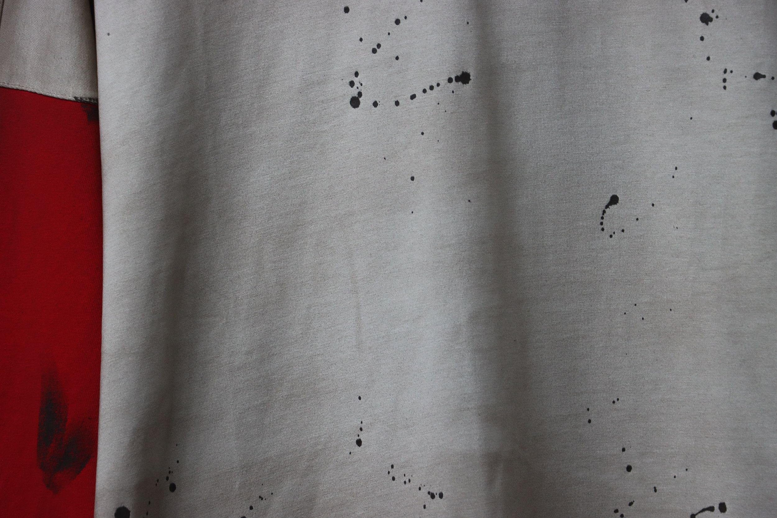 We11 Done New Dirty Distressed Stitching Contrast Color Long Sleeve T-shirt