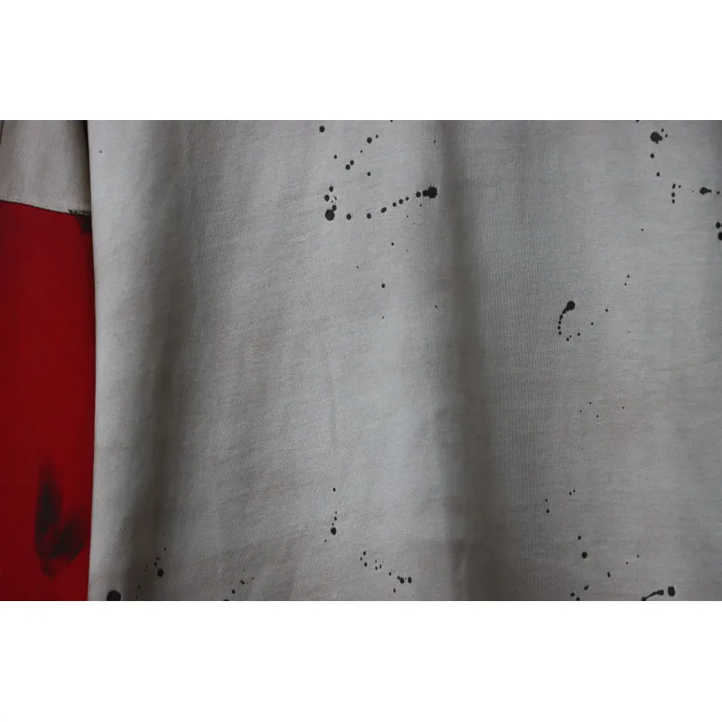 We11 Done New Dirty Distressed Stitching Contrast Color Long Sleeve T-shirt