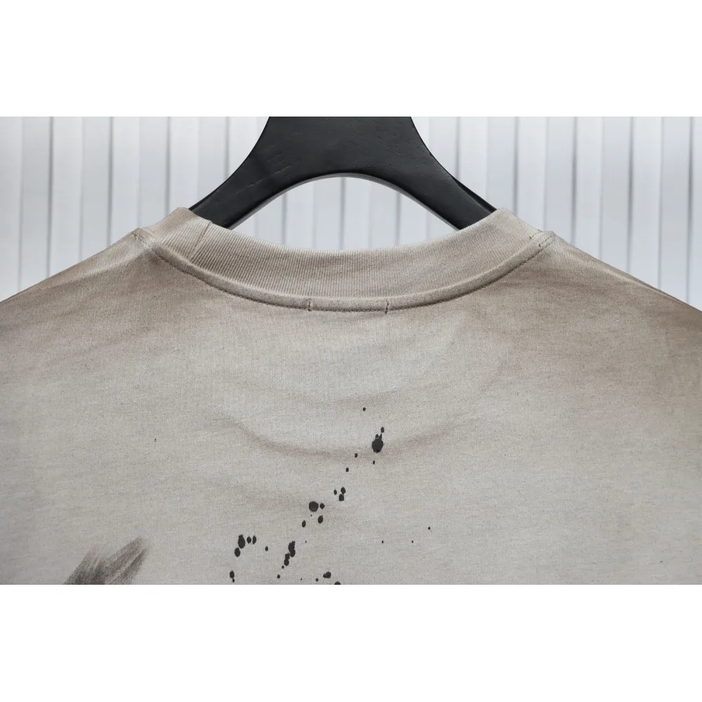 We11 Done New Dirty Distressed Stitching Contrast Color Long Sleeve T-shirt