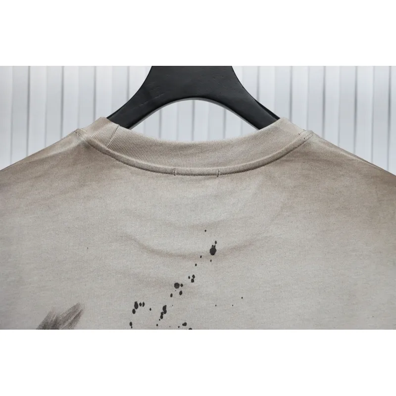 We11 Done New Dirty Distressed Stitching Contrast Color Long Sleeve T-shirt
