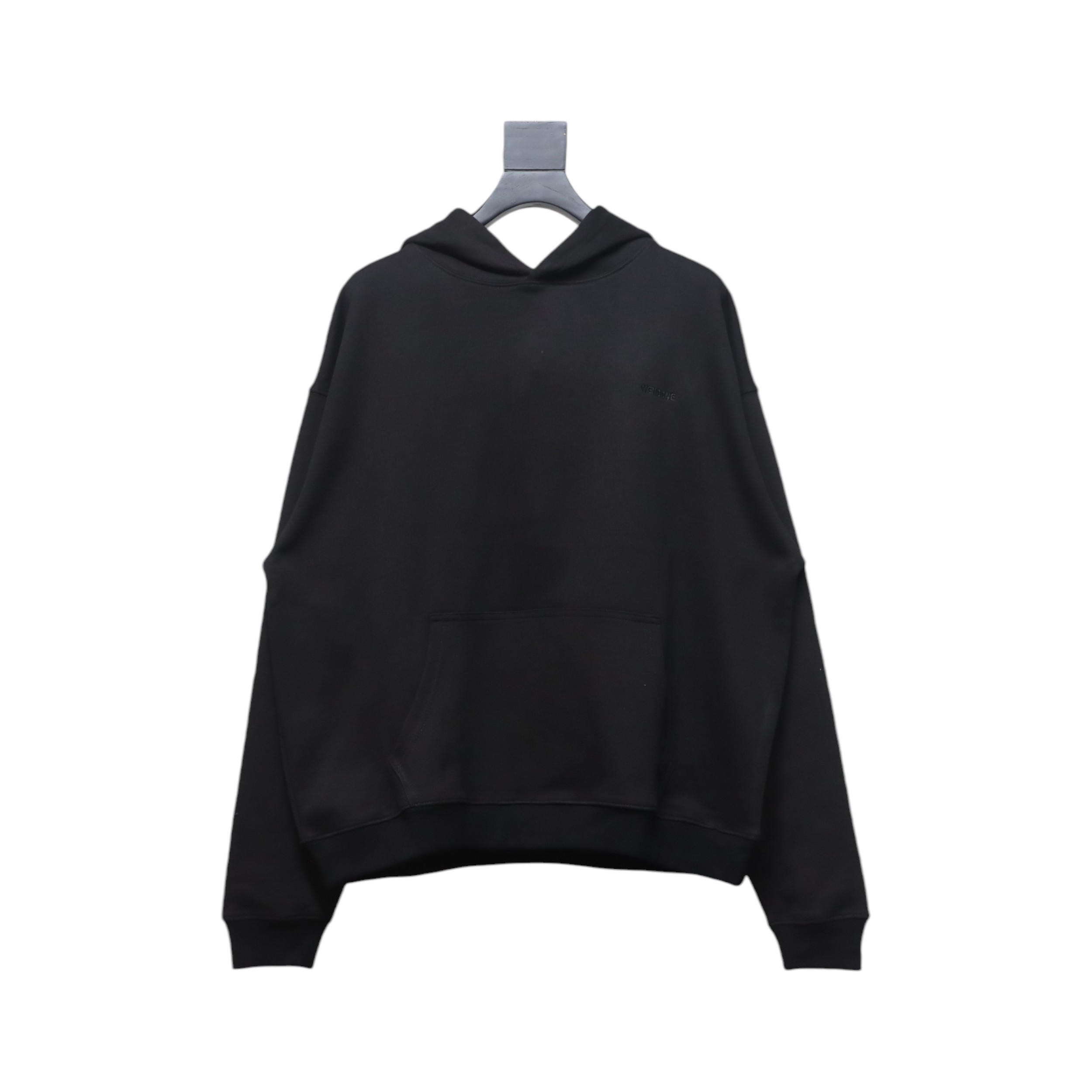 We11 Done New Ivory Rhinestone Lettering Hooded Hoodie On The Back