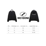 We11 Done New Ivory Rhinestone Lettering Hooded Hoodie On The Back