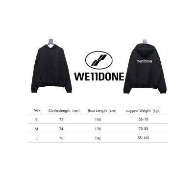 We11 Done New Ivory Rhinestone Lettering Hooded Hoodie On The Back 02