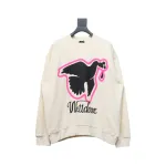 We11 Done New Peace Dove 3D Printed Couple Round Neck Hoodie Beige