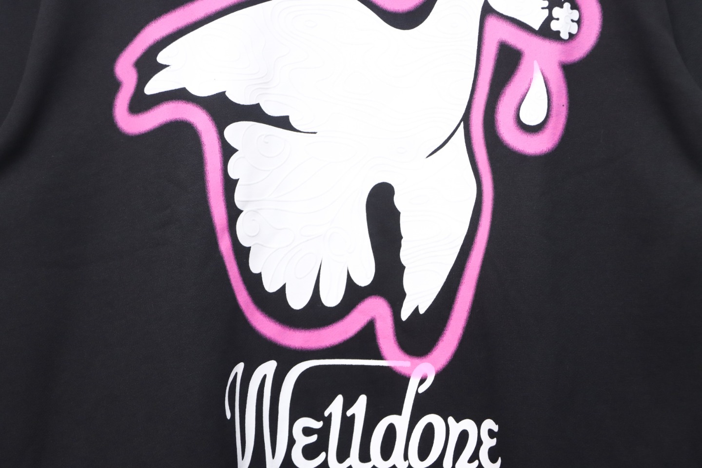 We11 Done New Peace Dove 3D Printed Couple Round Neck Hoodie Black