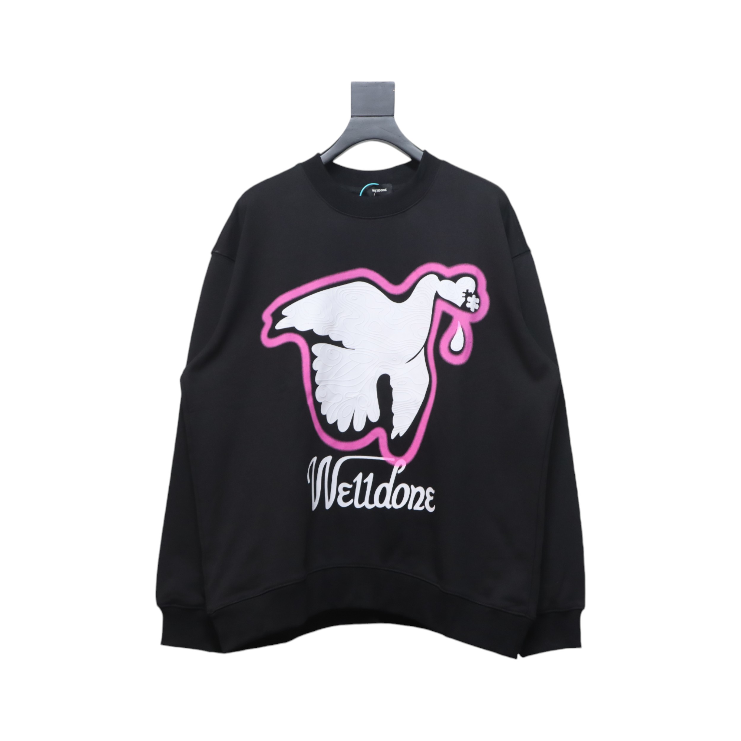 We11 Done New Peace Dove 3D Printed Couple Round Neck Hoodie Black