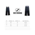 We11 Done New Style Gradient Unisex Casual Wide-Leg Pants Black Blue