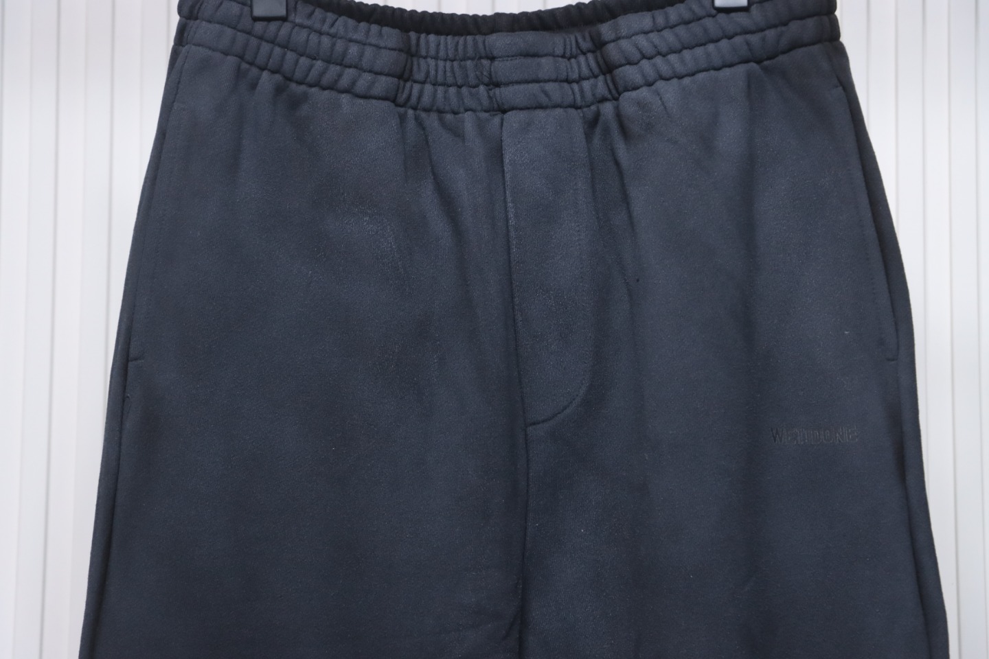 We11 Done New Style Gradient Unisex Casual Wide-Leg Pants Black Blue