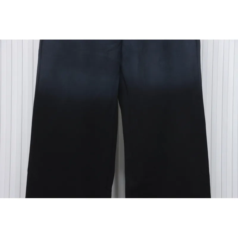 We11 Done New Style Gradient Unisex Casual Wide-Leg Pants Black Blue