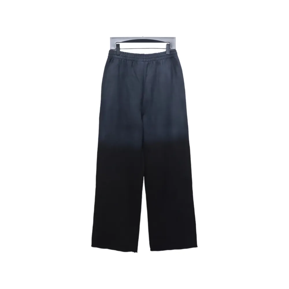 We11 Done New Style Gradient Unisex Casual Wide-Leg Pants Black Blue