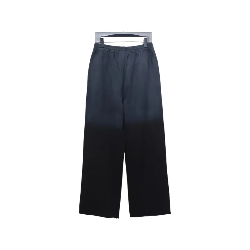 We11 Done New Style Gradient Unisex Casual Wide-Leg Pants Black Blue