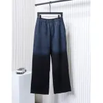 We11 Done New Style Gradient Unisex Casual Wide-Leg Pants Black Blue