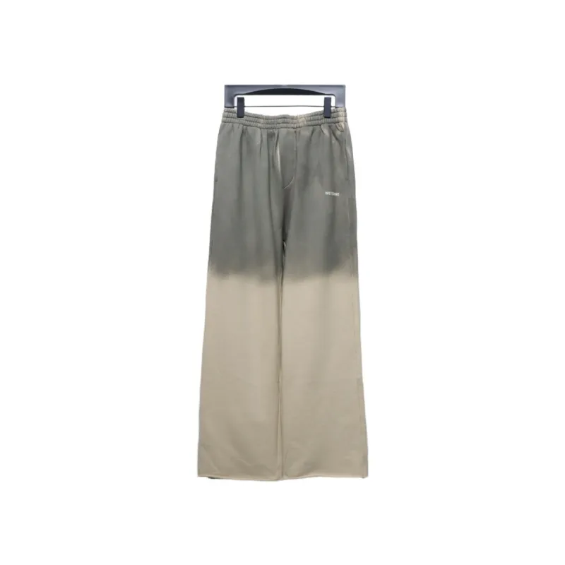 We11 Done New Style Gradient Unisex Casual Wide-Leg Pants Grey Beige