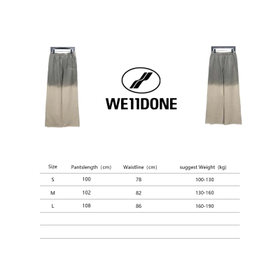 We11 Done New Style Gradient Unisex Casual Wide-Leg Pants Grey Beige 02
