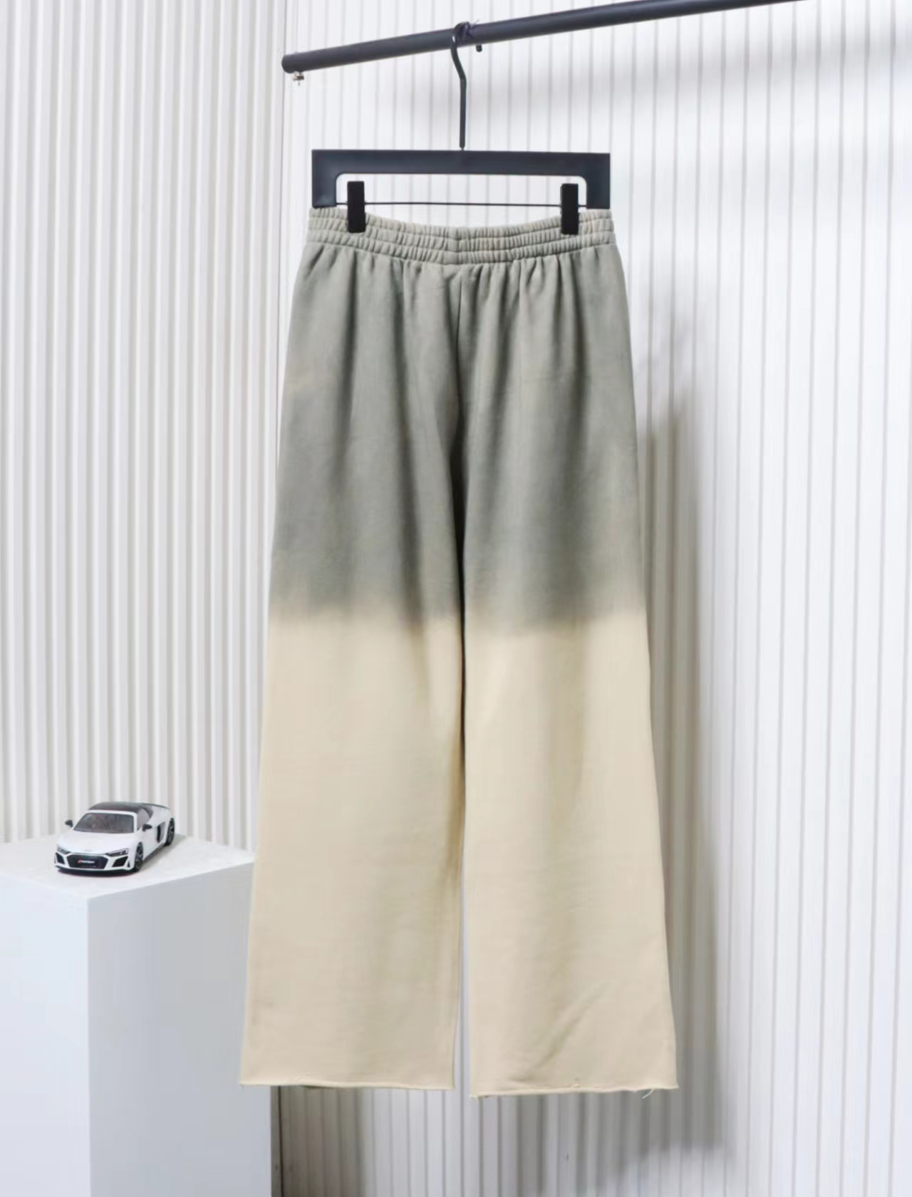 We11 Done New Style Gradient Unisex Casual Wide-Leg Pants Grey Beige