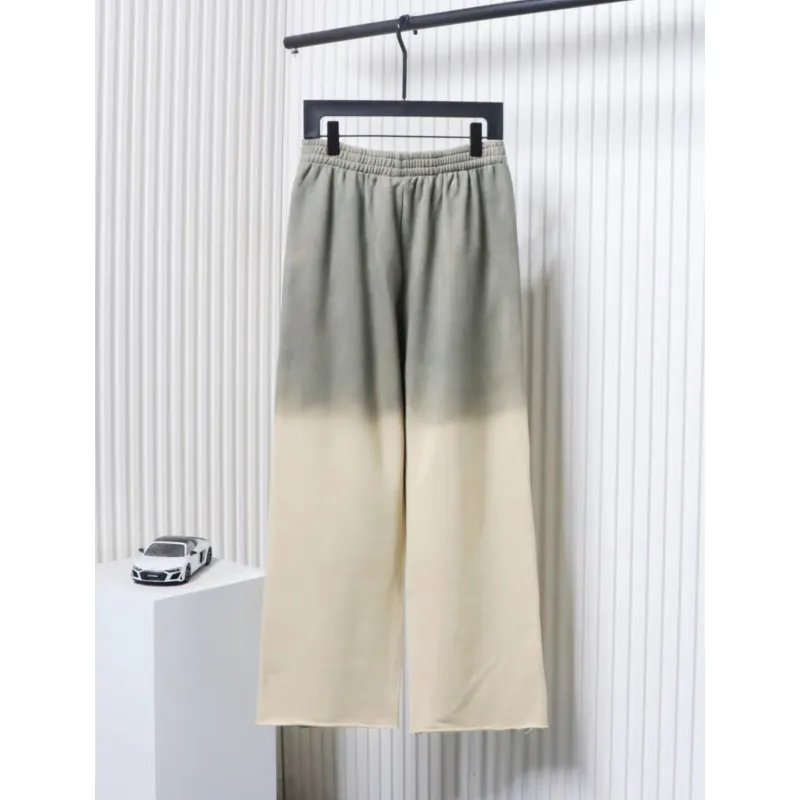 We11 Done New Style Gradient Unisex Casual Wide-Leg Pants Grey Beige