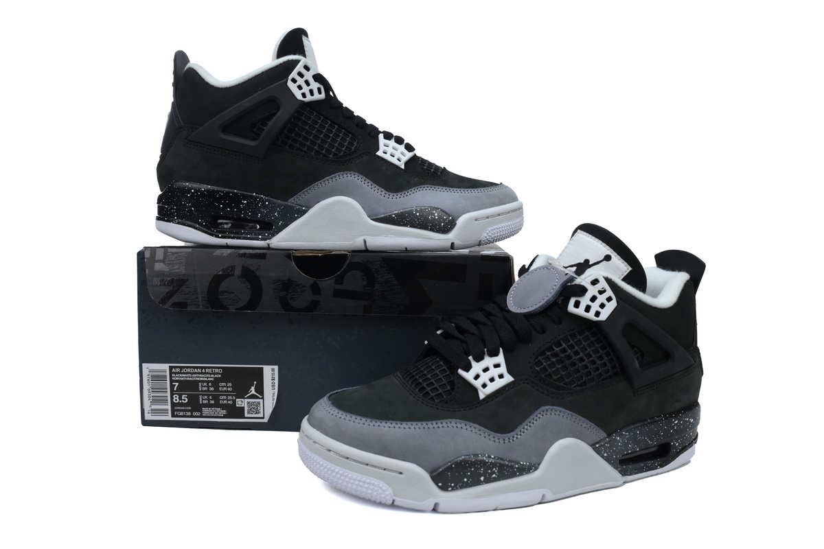 Air Jordan 4 Black And White Fear Remake FQ8138-002