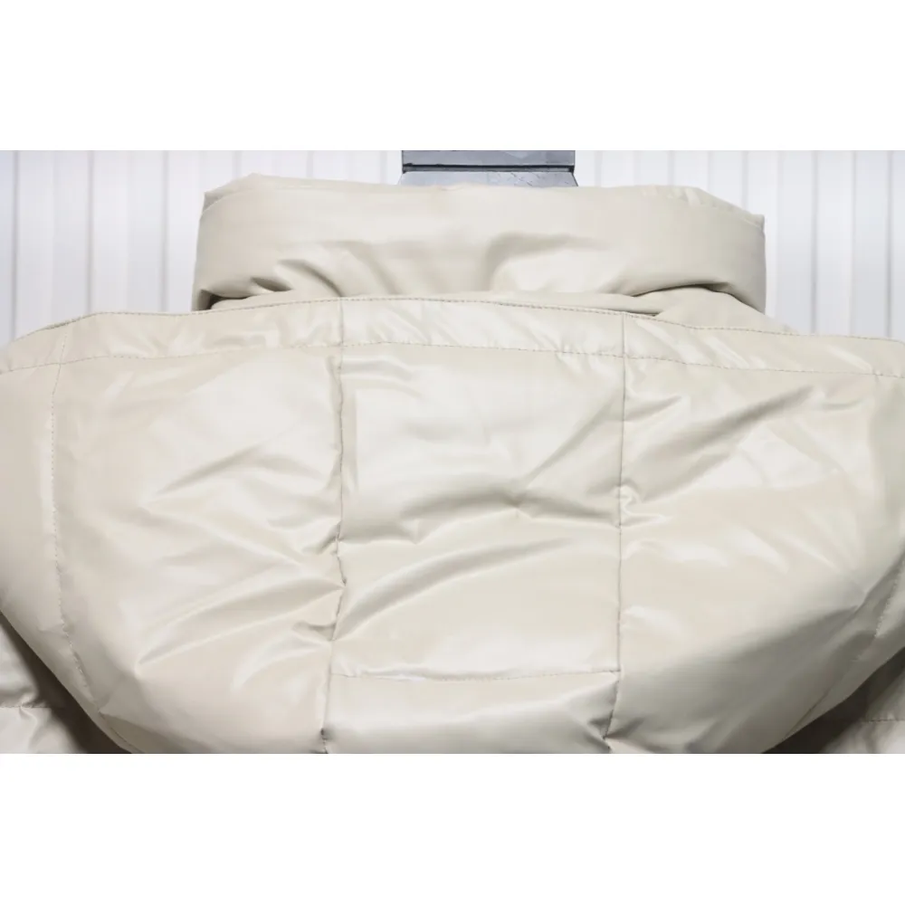 Prada 21fw Classic Triangle Logo Detachable Down Jacket Beige